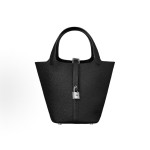 HERMES爱⻢仕 Picotin Lock 18 银扣 ⼥款 89 Noir ⿊⾊